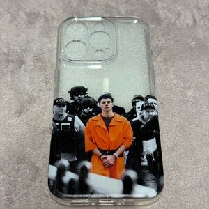 iPhone 16 Pro Case - Luigi Mangione in orange print